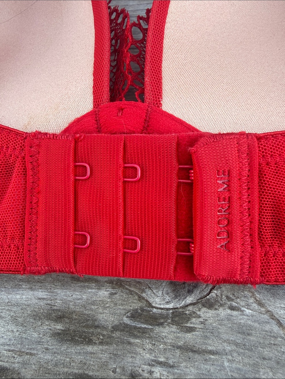 Adore Me Sexy Red Lace Underwire Push Up Bra 34D Elegant Night Out Romantic - Picture 6 of 10